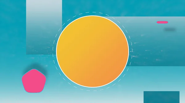 Rundes Symbol mit Copyspace für Textprodukt oder Logo über buntem geometrischem Hintergrund. — Stockfoto