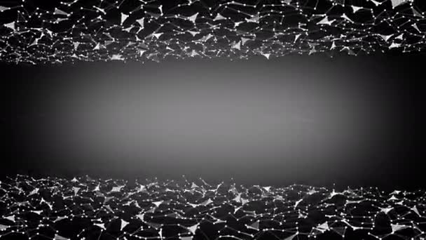 Абстрактные полимерные узоры на верхнем и нижнем черном фоне . — стоковое видео