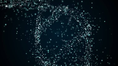 Bireysel parçacıklardan bir araya gelen DNA soyut bir spiral iplik oluşturur..