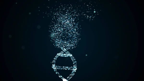 Τεχνητή δομή DNA με λαμπερό φως σωματίδια — Φωτογραφία Αρχείου