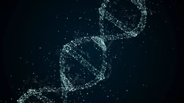 Diagonale kijk op het inbrengen van nieuwe segements in de spiraalstructuur van DNA. — Stockfoto
