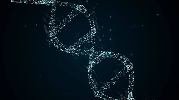 Estructura de ADN artificial con partículas de luz brillante —  Fotos de Stock