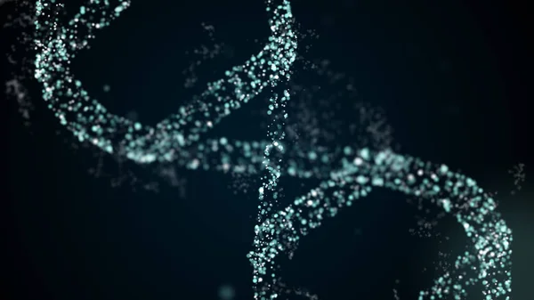 . Diagonal syn på insättning av nya fröer i DNA spiral struktur. — Stockfoto