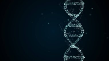 Soyut dijital pleksus DNA molekülü uzay tozundan maviye.
