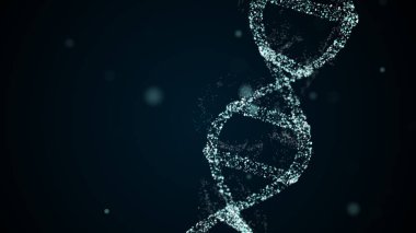 Siyah arkaplan üzerinde kişisel verileri olan 3d DNA molekülü projeksiyonu