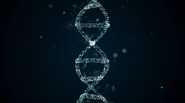 Abstrakcyjna technologiczna reprezentacja cząsteczki DNA splotu cyfrowego — Zdjęcie stockowe