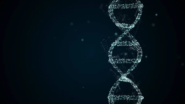 Абстрактна цифрова сплетіння ДНК з космічного пилу синім кольором . — стокове фото