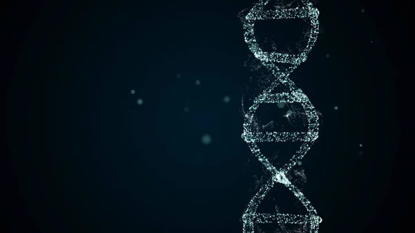 Abstract digital DNA molecule visualisation shimmering