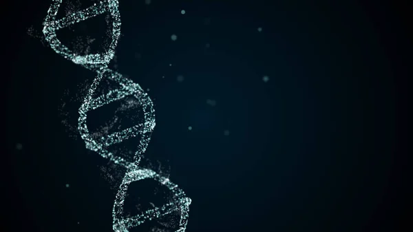 Estructura de ADN artificial con partículas de luz brillante — Foto de Stock