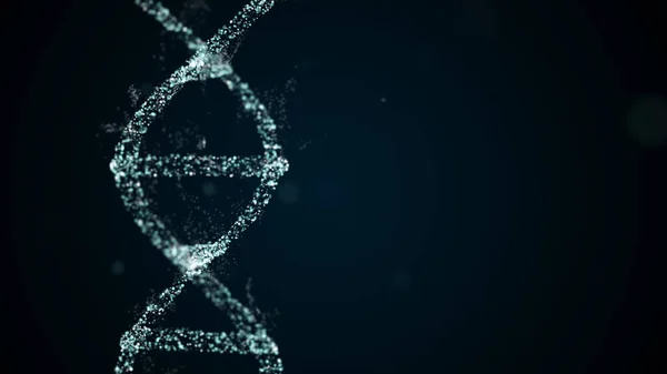 Abstracte weergave van het digitale binaire DNA-molecuul over de duisternis in de ruimte. — Stockfoto