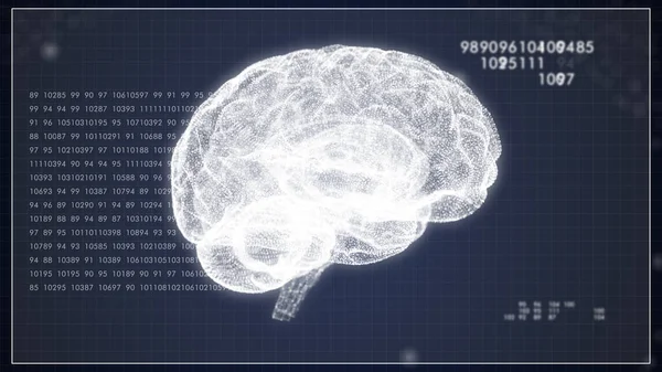 未来的なサイバー脳解析の3Dレンダリング. — ストック写真