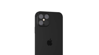 Chernivtsi, Ukrayna - 14 Temmuz. İphone 12 'nin 2020: 3D yorumlayıcısı Yakın çekim.