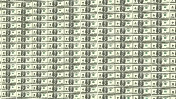 Háttér-val pénz Amerikai 100 dollár bankjegyek -ban 4k videó. — Stock videók