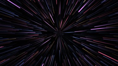 Üç boyutlu resimde soyut uzun pozlama, hız çizgileri hareketi.