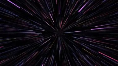 4k video ile gökkuşağı renklerinde bulutsu gecesi yıldızlı gökyüzü.