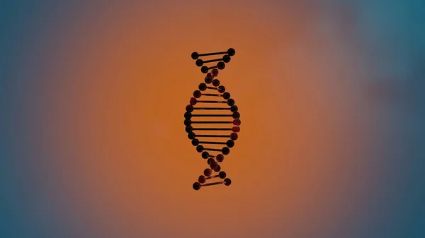 3D illustration DNA Molecule structure in flame, infected by virus.