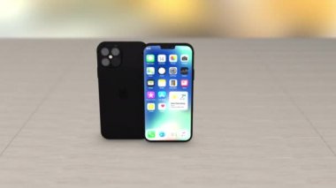 Chernivtsi, Ukrayna - 14 Temmuz 2020: iphone 12 'nin arka ve ön görüntüsü.