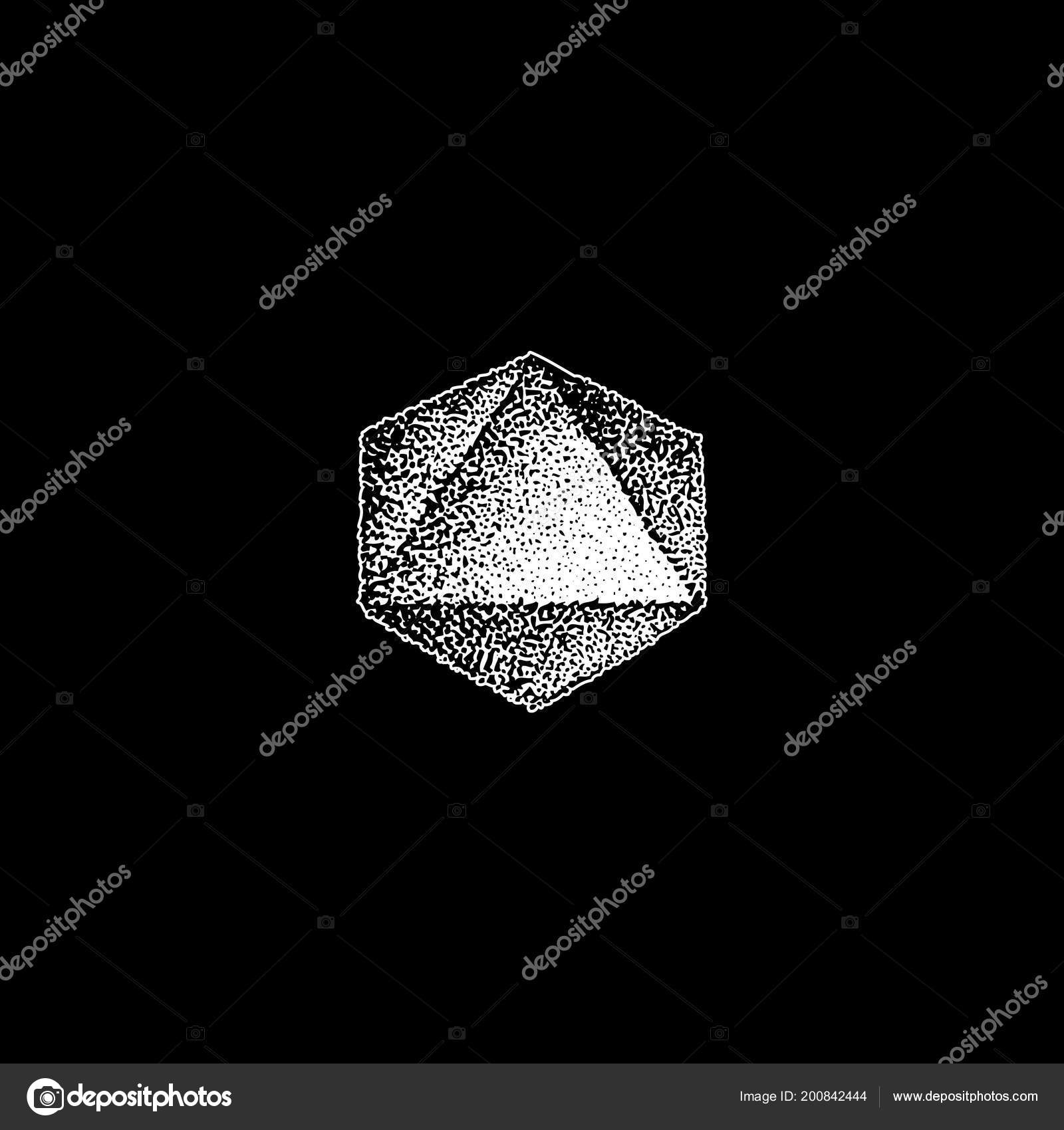 Vector Monochrome White Retro Dot Art Hand Drawn Octahedron Geometric Vector Monochrome White Retro Dot Art Hand Drawn Octahedron Geometric