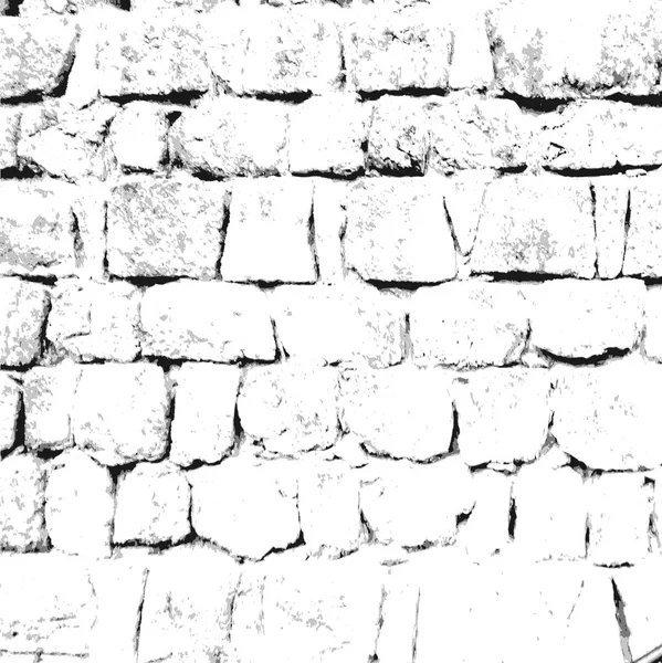 Vektor Alte Steinmauer Graustufen Monochrom Dekorative Textur Isoliert Auf Weißem — Stockvektor