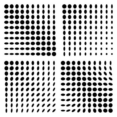 vektör siyah tek renkli en az modern dinamik soyut daire yarım ton degrade doku kümesi üzerinde beyaz adam izole