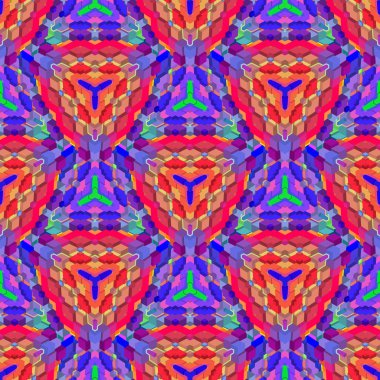 renkli çeşitli şekiller canlı fütüristik yüksek detaylı soyut geometrik arka plan sürekli değişen sorunsuz pıtırtı vektör