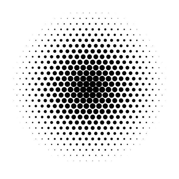 Vector Zwarte Monochroom Minimale Moderne Dynamische Abstracte Halftone Radiale Raster — Stockvector