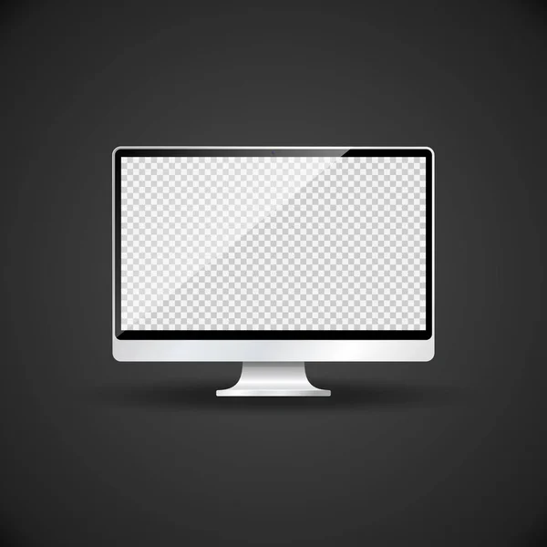 Vektor Blank Glänzend Bildschirm Mit Transparenten Tapeten Monitor Mit Webcam — Stockvektor