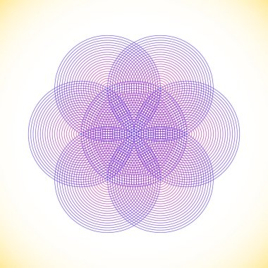 vektör mavi menekşe vuruş süs tasarım soyut mandala kutsal geometri illüstrasyon tohum üzerinde ışık arka plan izole yaşam 