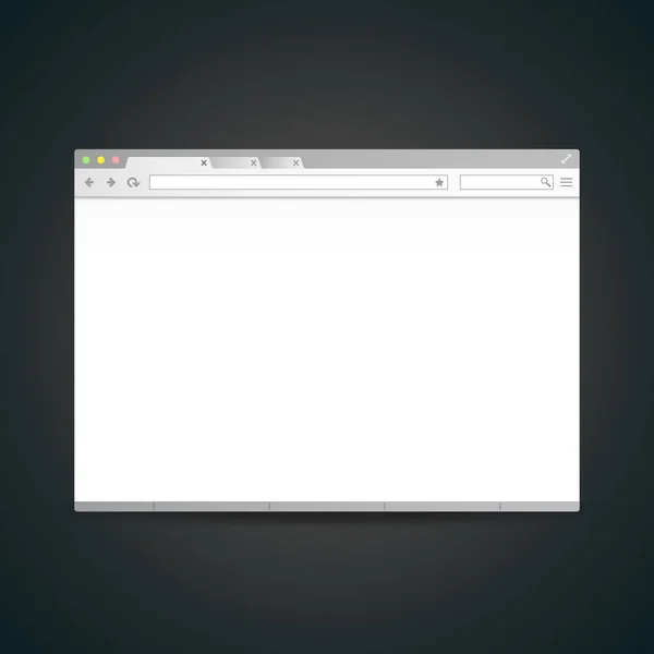 Modello Finestra Del Browser Web Aperto Vettoriale Vuoto Con Pulsanti — Vettoriale Stock
