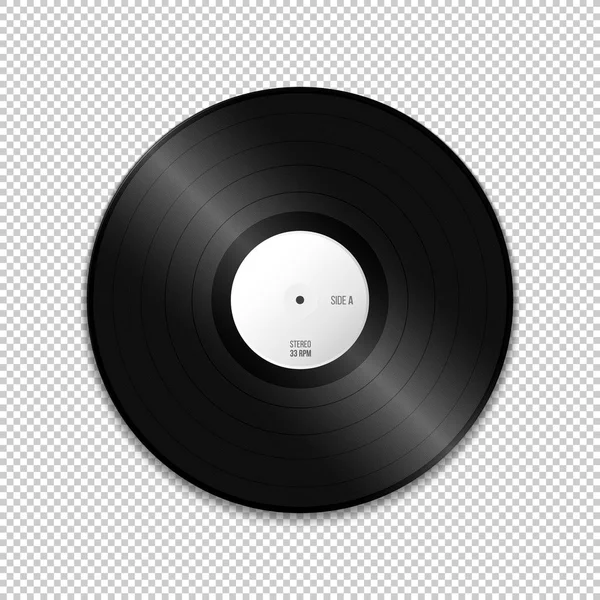 Vector White Paper Label Vinyl Record Blank Mock Realistic Illustration — Stock Vector