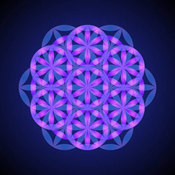 Vector Violet Roze Sieraad Design Abstracte Mandala Heilige Geometrie Illustratie — Stockvector