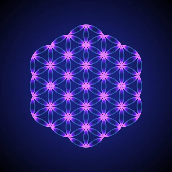 Vector Violeta Azul Ornamento Diseño Abstracto Mandala Geometría Sagrada Ilustración — Vector de stock