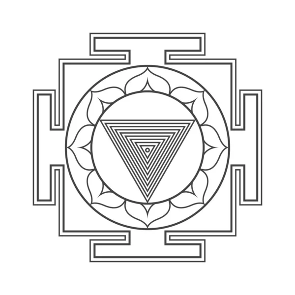 Hinduizm Yantra Sacred geometrii Mandal — Wektor stockowy