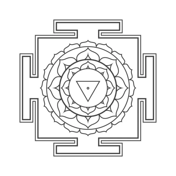 Hinduizm yantra kutsal geometri mandal — Stok Vektör