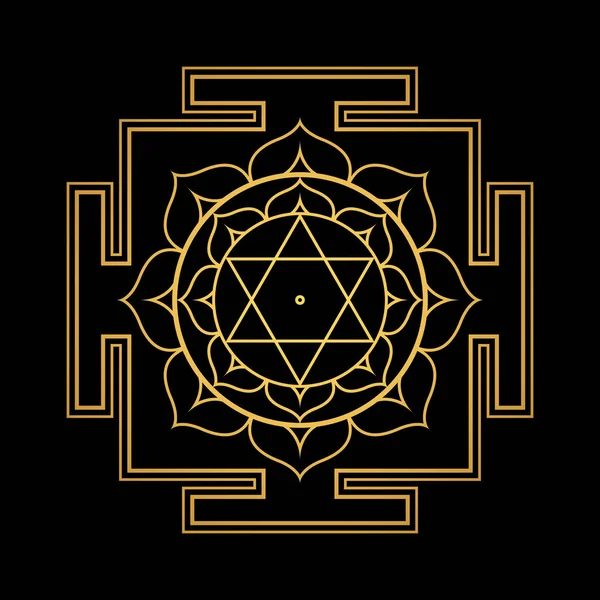 Hinduizm yantra kutsal geometri mandal — Stok Vektör