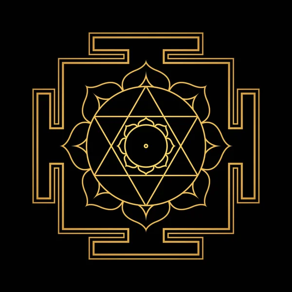 Hindoeïsme Yantra heilige geometrie Mandal — Stockvector