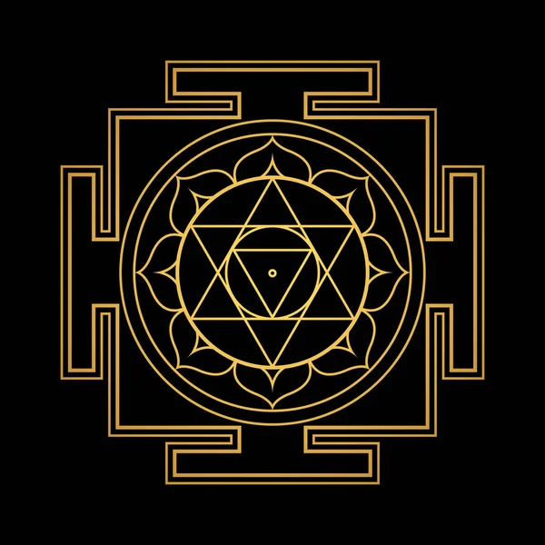 Hinduísmo yantra geometria sagrada mandal — Vetor de Stock