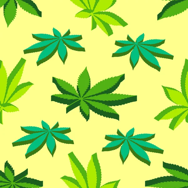 Isométrcique marijuana feuilles sans couture patter — Image vectorielle