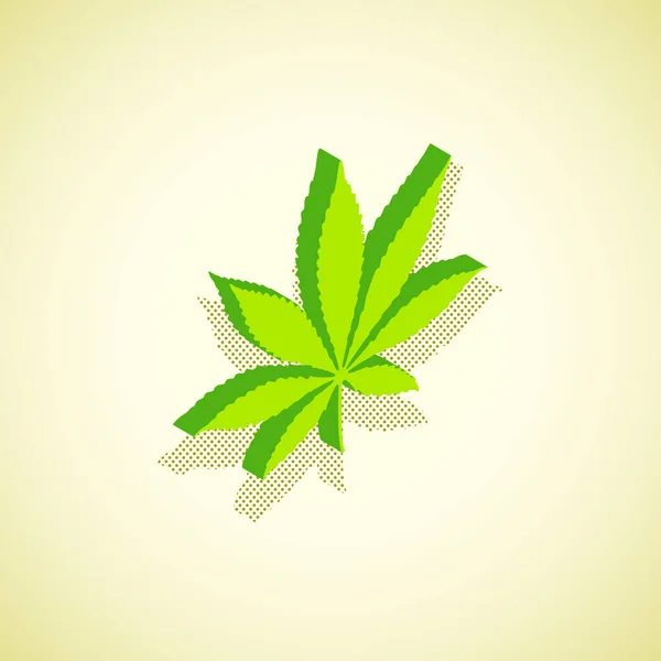 Esrar marihuana izometrik tasarım çizimi — Stok Vektör