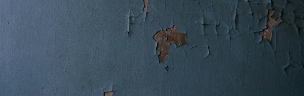 Καταρρέει Μπλε Τοίχο Στην Είσοδο Του Σπιτιού — Φωτογραφία Αρχείου