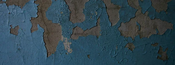 Pared Azul Que Desmorona Entrada Casa — Foto de Stock