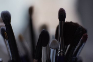 makyaj fırçaları. makyaj için büyük ve küçük fırçalar