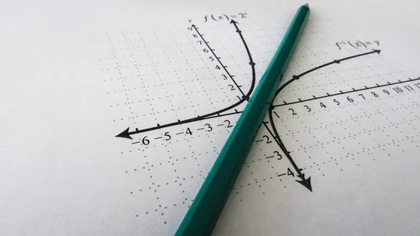 Grafische Darstellung Von Mathematischen Funktionen Und Bleistift — Stockfoto