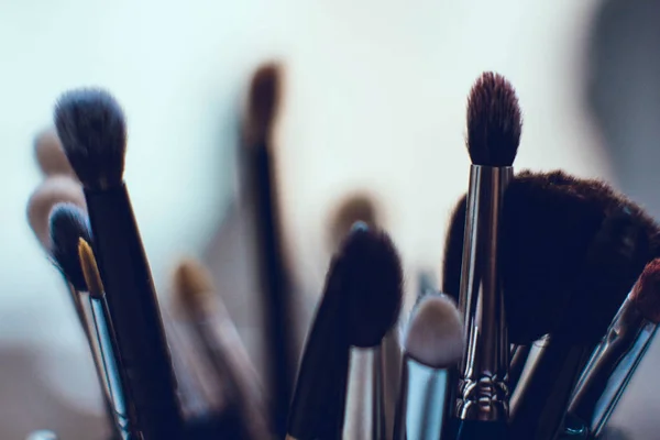makeup brushes in macro background texture Wallpaper