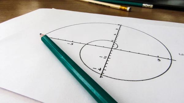 Representação Gráfica Das Funções Matemáticas Lápis — Fotografia de Stock