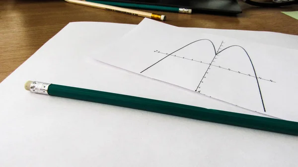 Grafisk Representation Matematiska Funktioner Och Penna — Stockfoto