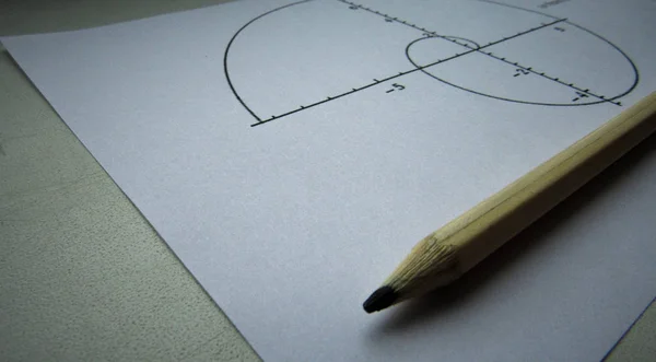 Representación Gráfica Funciones Matemáticas Lápiz — Foto de Stock