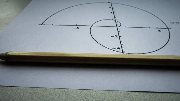 Representação Gráfica Das Funções Matemáticas Lápis — Fotografia de Stock