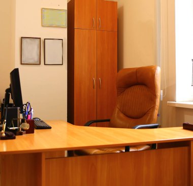 sandalye, bilgisayar, dolap, masa, pencere, çerçeve ile ofis