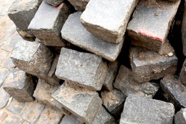 antika taş bloklar, el yapımı, dayanıklı malzemeden yapılmış yol